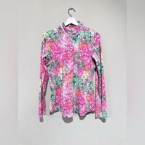 EPNY Women L Long Sleeve Sun Top UV 50+ Wicking Gold Tennis Athletic Outdoor